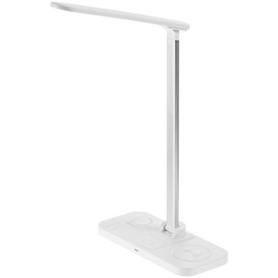 Настольная лампа с беспроводной зарядкой Power Light, белая-2
