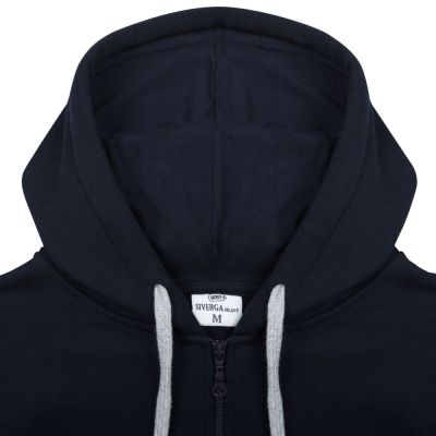 Толстовка на молнии с капюшоном Unit Siverga Heavy, темно-синяя-3