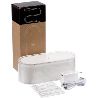 Станция беспроводной зарядки с подсветкой Laconic, белая-7