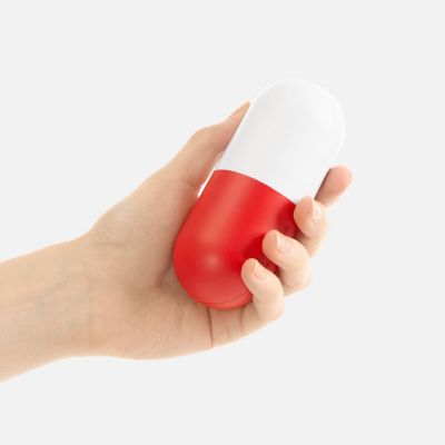 Сквиши-антистресс «Пилюля», белый с красным-1