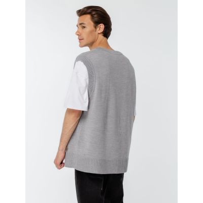 Жилет оверсайз унисекс Tad, светло-серый-7