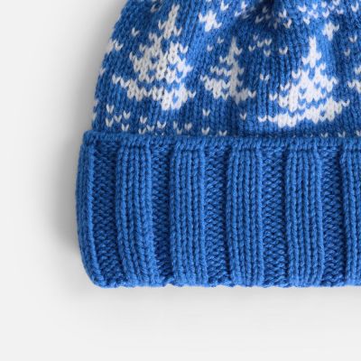 Шапка Holidale, синяя с молочным-1
