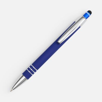 Ручка шариковая Sansen Soft Touch со стилусом, синяя-2