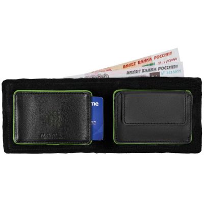 Кошелек Partinico, черный с зеленым-4