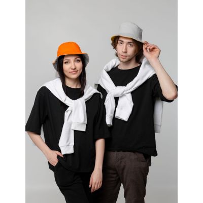 Панама Summer двусторонняя, оранжевая с серым-6