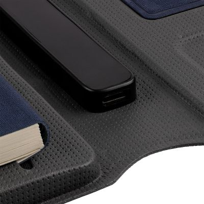 Органайзер с блокнотом и аккумулятором Oiro, синий-10