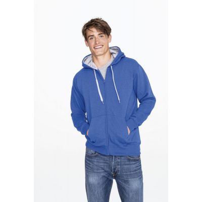 Толстовка мужская на молнии Soul Men 290 с контрастным капюшоном, белая-3