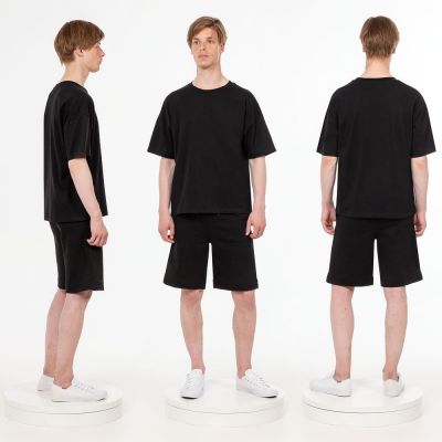 Футболка унисекс оверсайз T3, черная-3