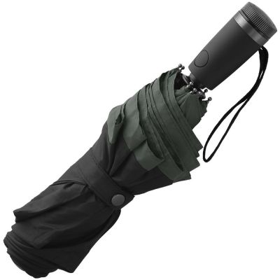 Зонт складной Gear, черный с темно-серым-2