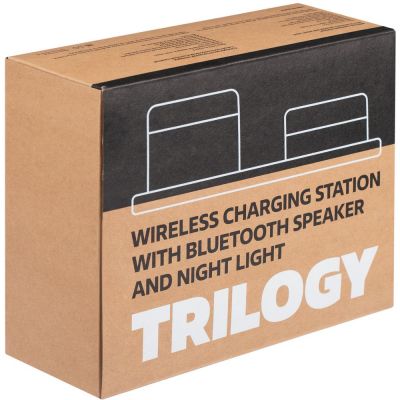 Станция беспроводной зарядки с колонкой и ночником Trilogy, белая-14