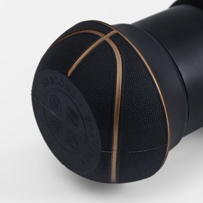 Складная бутылка для воды Basketball Flex, черная-4