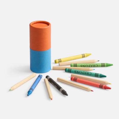 Набор цветных карандашей с мелками Kiddo Tube, голубой с оранжевым-0