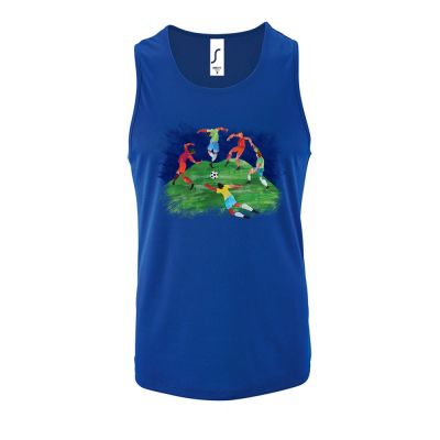 Майка мужская «Футбол via Матисс», синяя-1