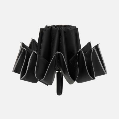 Зонт обратного сложения с ручкой-карабином Foldberry, черный-5