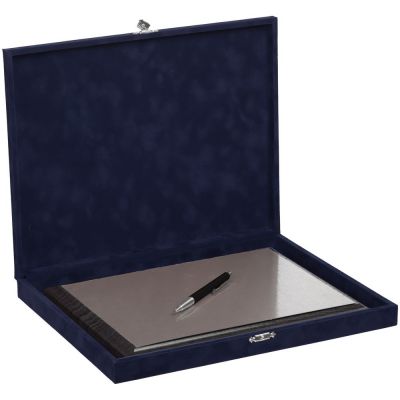 Шкатулка Velouria, синяя с серебристым замочком-3