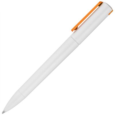 Ручка шариковая Split White Neon, белая с оранжевым-2
