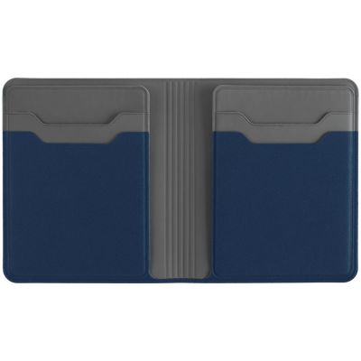 Картхолдер с отделением для купюр Dual, синий-0