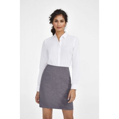 Рубашка женская Becker Women, бордовая с белым-4