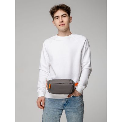 Поясная сумка Sensa, серая с оранжевым-5