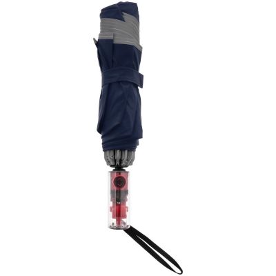 Зонт наоборот складной Futurum со светоотражающим кантом, темно-синий-3