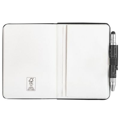 Блокнот Lilipad с ручкой Liliput, черный-4