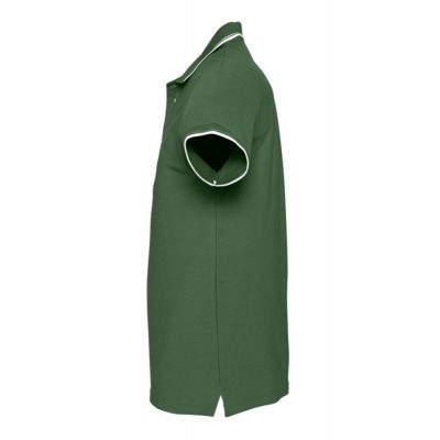 Рубашка поло мужская с контрастной отделкой Practice 270, зеленый/белый-2