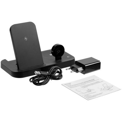 Зарядная станция с часами Clock Nest, черная-8