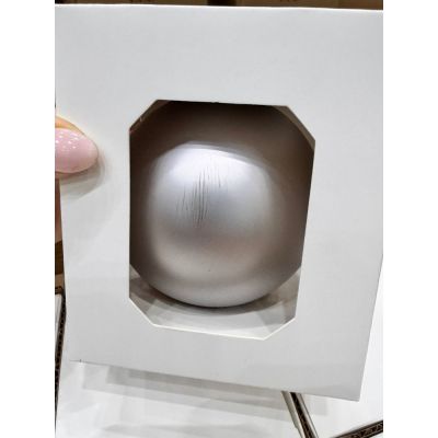 Оформительский шар Finery, 10 см, матовый серебристый-4