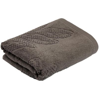 Полотенце махровое «Флора», большое, коричневое (шитаки)-0