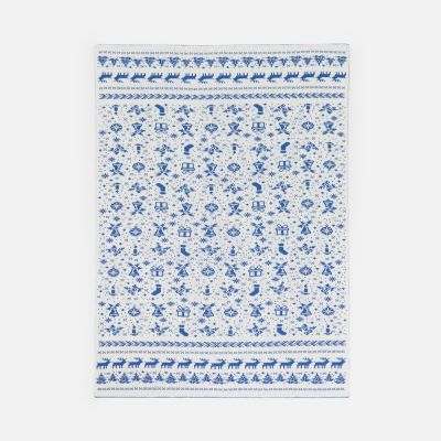 Плед Holidale, синий с молочным-4