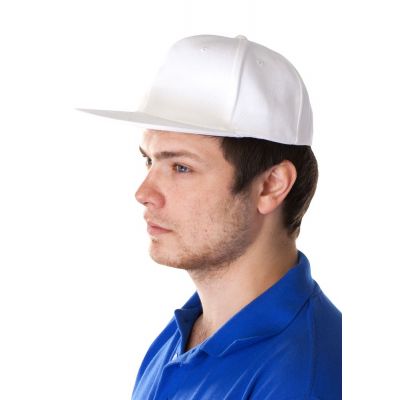 Бейсболка Unit Snapback с прямым козырьком, белая-4
