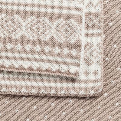 Шарф Lambient, бежевый с молочно-белым-2