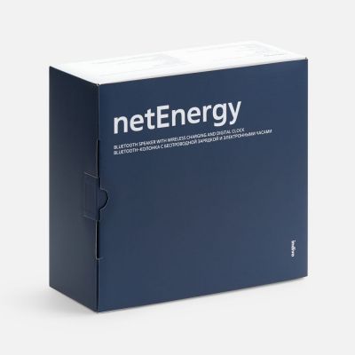 Bluetooth-колонка с беспроводной зарядкой и часами netEnergy, серая-13
