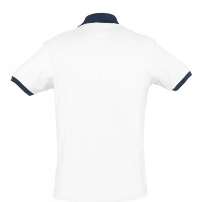 Рубашка поло Prince 190, белая с темно-синим-1