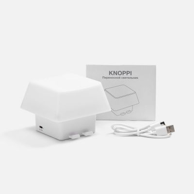 Светильник с подставкой для смартфона Knoppi, белый-4