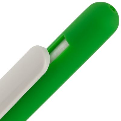 Ручка шариковая Swiper Soft Touch, зеленая с белым-3