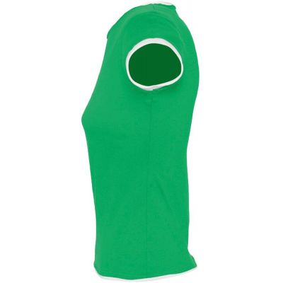 Футболка женская Moorea 170, ярко-зеленая с белой отделкой-1