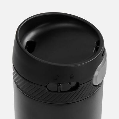 Термостакан X1 с цветной кнопкой, черный с серым-2