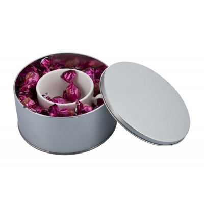 Коробка Pragmax M, круглая, серебристая-1