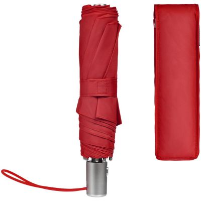 Складной зонт Alu Drop S, 3 сложения, 7 спиц, автомат, красный-3