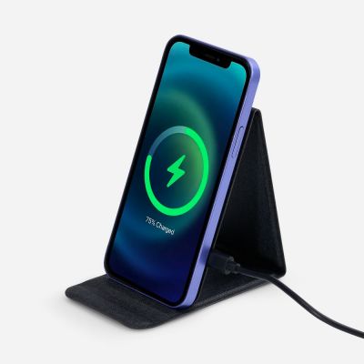 Подставка для смартфона с беспроводной зарядкой Kickstand, серая-0