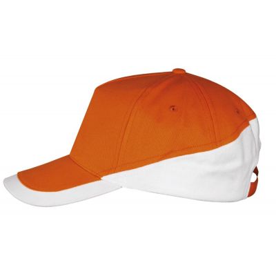 Бейсболка Booster, оранжевая с белым-0