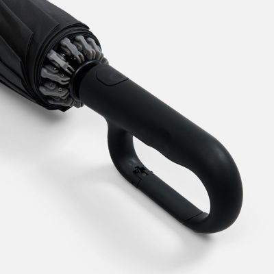 Зонт обратного сложения inLoop с ручкой-карабином, черный-6