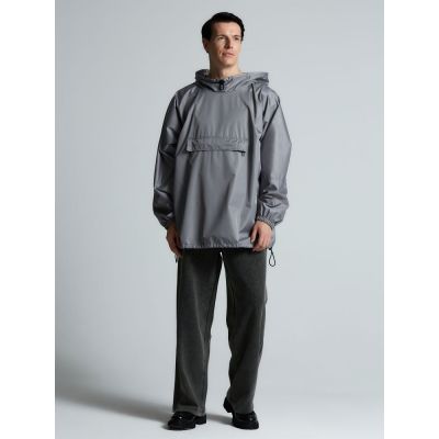 Дождевик-анорак Hard Work, укороченный, серый, единый размер-14