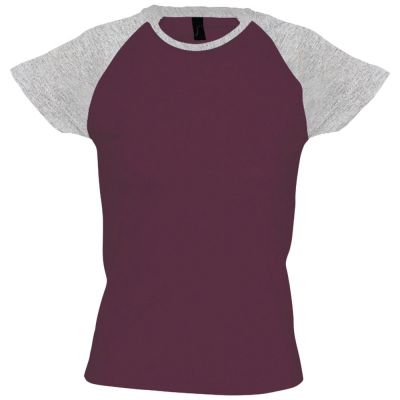 Футболка женская Milky 150, бордовая с серым меланжем-0