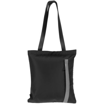 Сумка для покупок tagBag со светоотражающим элементом, черная-1