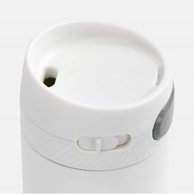 Термостакан X1 с цветной кнопкой, белый с серым-2