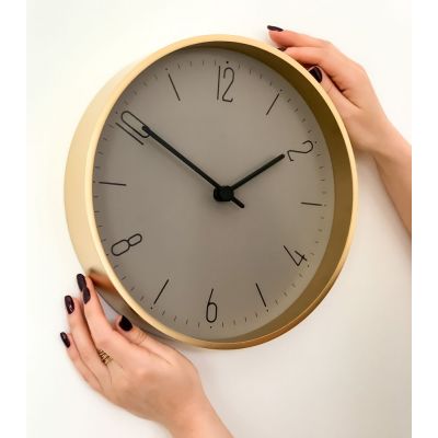 Часы настенные Jewel, серый и матовое золото-3