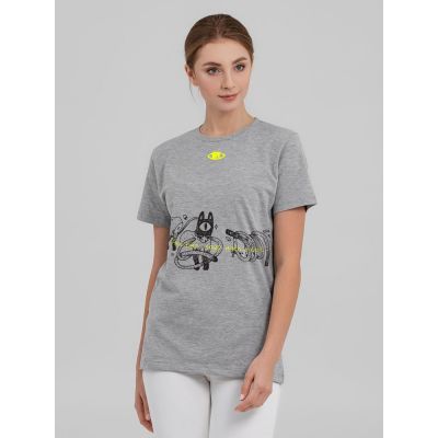 Футболка с термонаклейками Meow, серый меланж-6