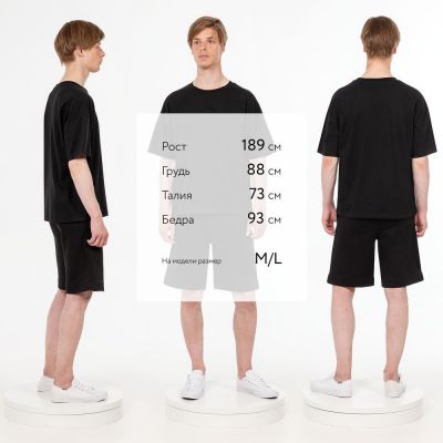 Футболка унисекс оверсайз T3, черная-4